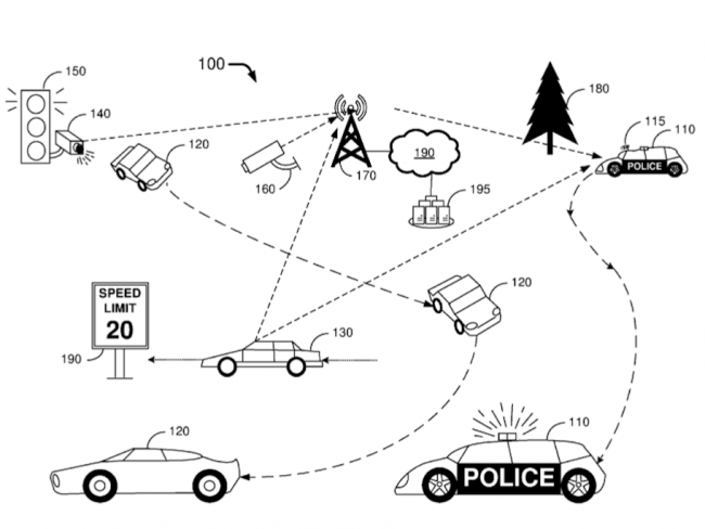 Ford has patented an autonomous police car that can chase you down and